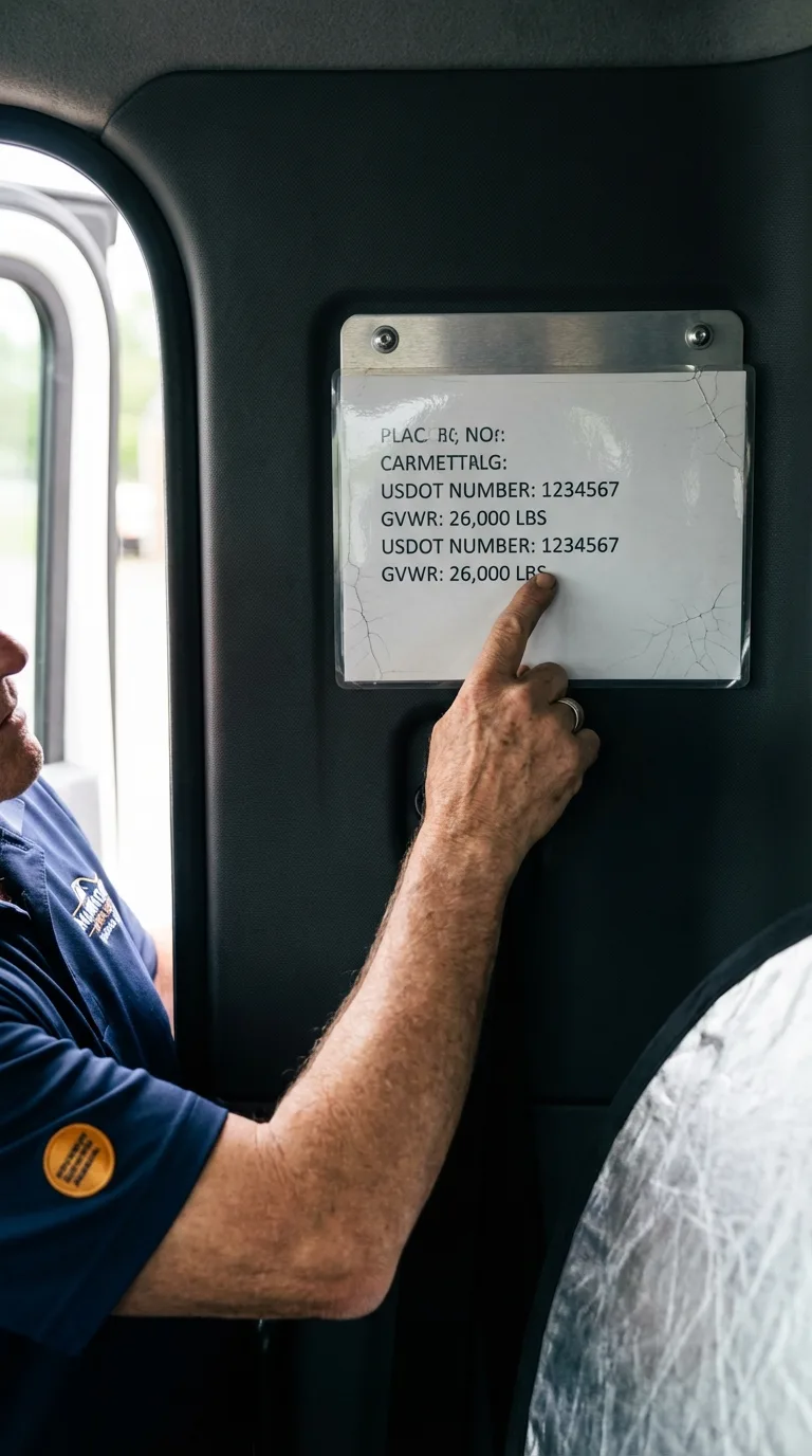 USDOT licensing placard verification in Marysville